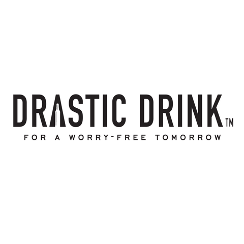 Drastic Drink logo with the tagline "For a worry-free tomorrow"
